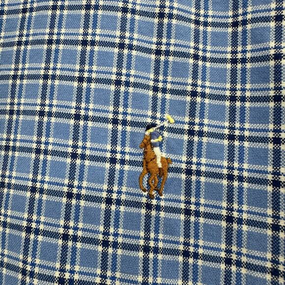 Ralph Lauren Size Medium Shirt Blue Plaid Formal Button Up Workwear Business - Picture 3 of 5